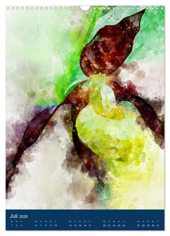 Produktbild: Wilde Blumen - Illustrierter Bl&uuml;tenzauber der Pflanzenwelt (Wandkalender 2026 DIN A3 hoch), CALVENDO Monatskalender