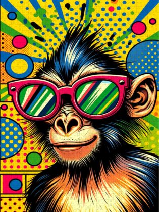 Produktbild: CALVENDO Puzzle Affe mit Stil - Pop Art | 1000 Teile Lege-Gr&ouml;&szlig;e 64x48cm Foto-Puzzle f&uuml;r gl&uuml;ckliche Stunden