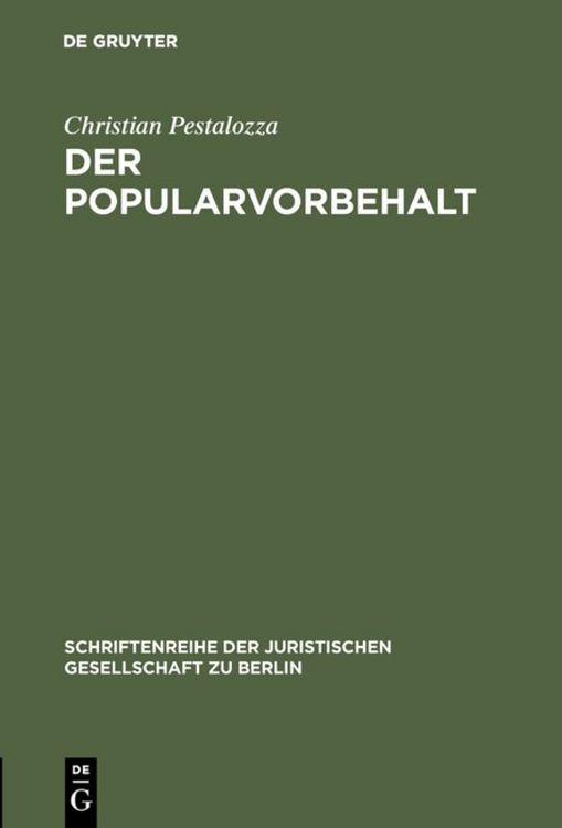 Produktbild: Der Popularvorbehalt