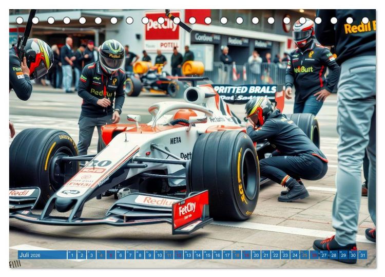 Produktbild: Formel 1 Boxenstopp (Tischkalender 2026 DIN A5 quer), CALVENDO Monatskalender