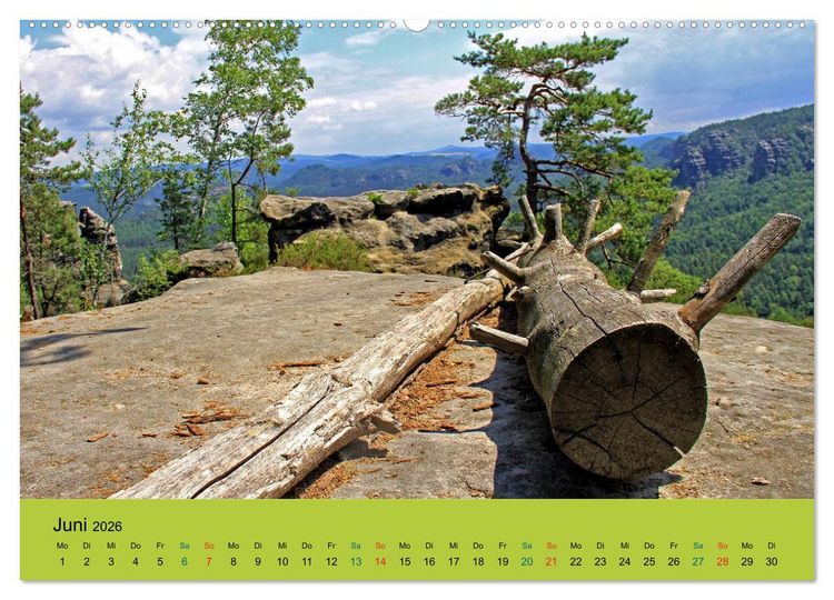 Produktbild: Im Elbsandstein - S&auml;chsisch-b&ouml;hmische Schweiz (Wandkalender 2026 DIN A2 quer), CALVENDO Monatskalender