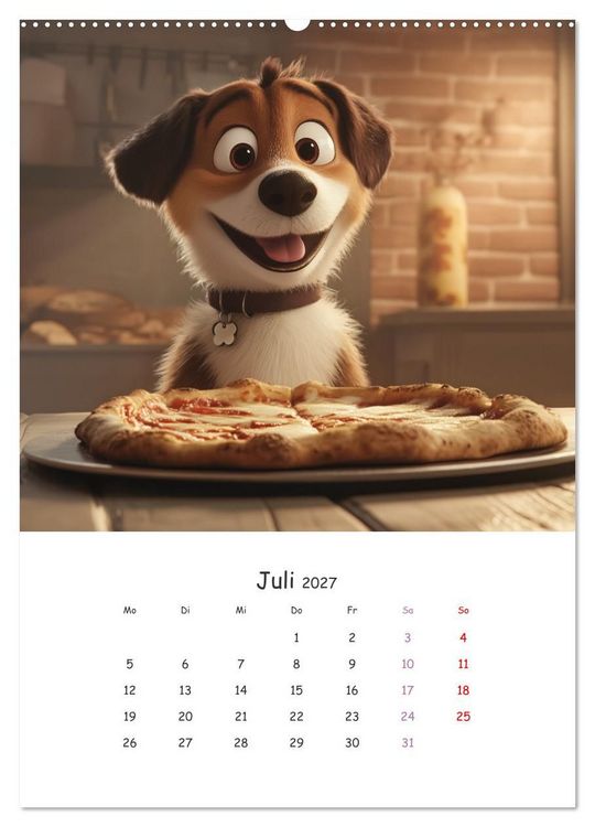 Produktbild: Fellnasen am K&uuml;chentisch - 12 KI-Motive mit Hunden (hochwertiger Premium Wandkalender 2027 DIN A2 hoch), Kunstdruck in Hochglanz