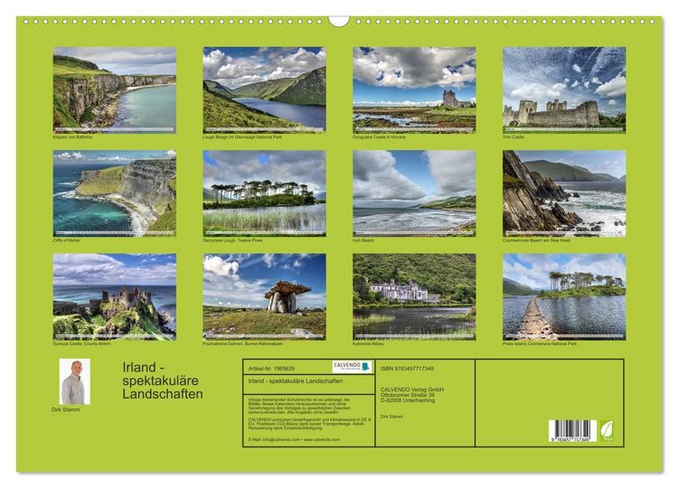 Produktbild: Irland - spektakul&auml;re Landschaften (Wandkalender 2026 DIN A2 quer), CALVENDO Monatskalender