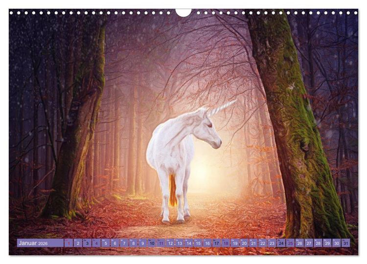 Produktbild: Einhorn Welt - vertr&auml;umte Einhornbilder (Wandkalender 2026 DIN A3 quer), CALVENDO Monatskalender
