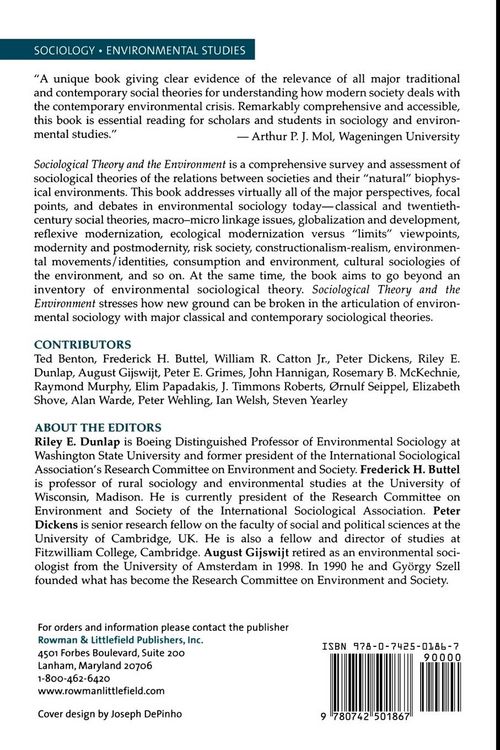 Produktbild: Sociological Theory and the Environment