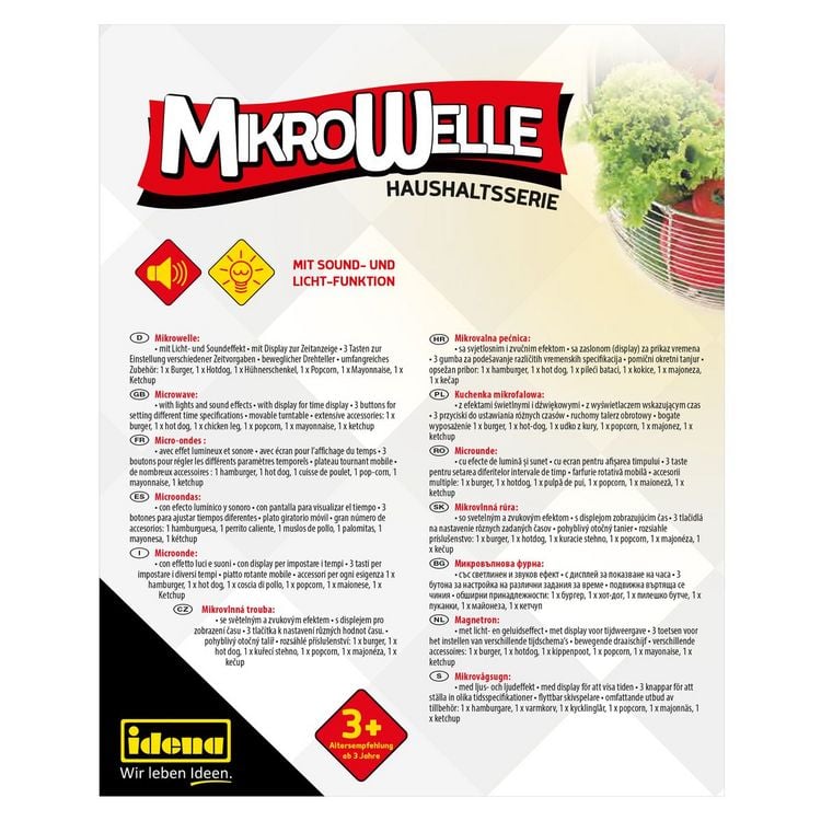 Produktbild: Idena Kinder-Mikrowelle mit Licht und Sound geschlossene Box