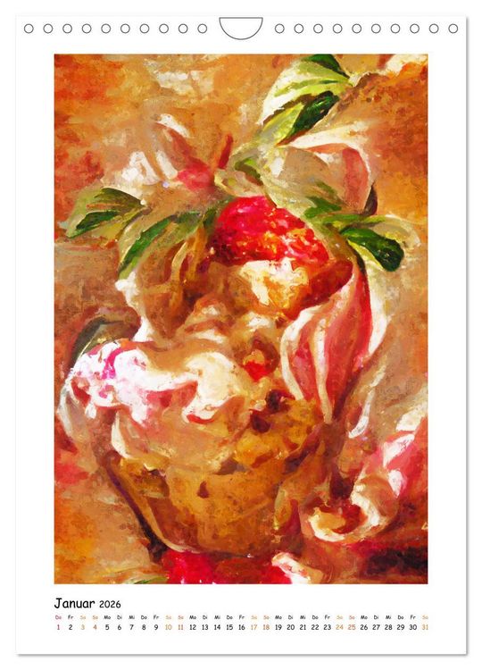 Produktbild: Eisbecher-Tr&auml;ume - Kunstvoll gemalte Eiskreationen in Acryl (Wandkalender 2026 DIN A4 hoch), CALVENDO Monatskalender