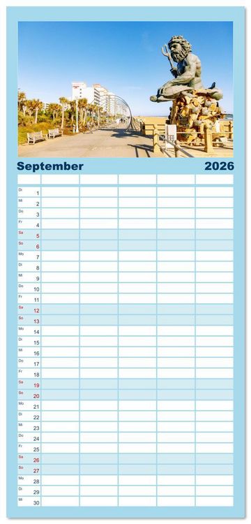Produktbild: Familienplaner 2026 - Virginia. Amerikanische Sch&ouml;nheit zwischen K&uuml;ste und Bergen mit 5 Spalten (Wandkalender, 21 x 45 cm) CALVENDO