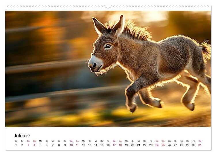Produktbild: Esel - neugierige Typen (hochwertiger Premium Wandkalender 2027 DIN A2 quer), Kunstdruck in Hochglanz