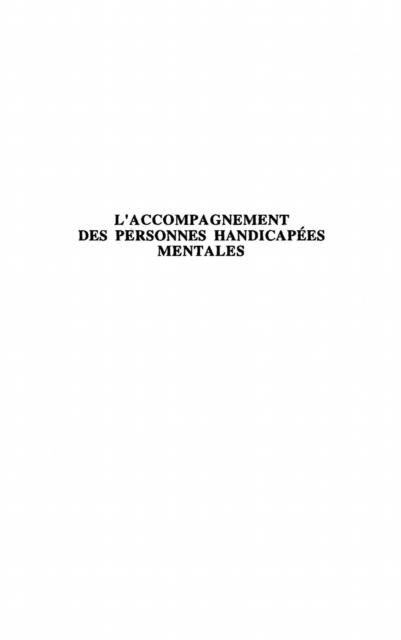 Produktbild: L'accompagnement des Personneshandicapees Mentales