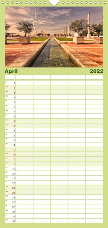 Produktbild: Familienplaner Barcelona - Stadtansichten (Wandkalender 2022 , 21 cm x 45 cm, hoch)