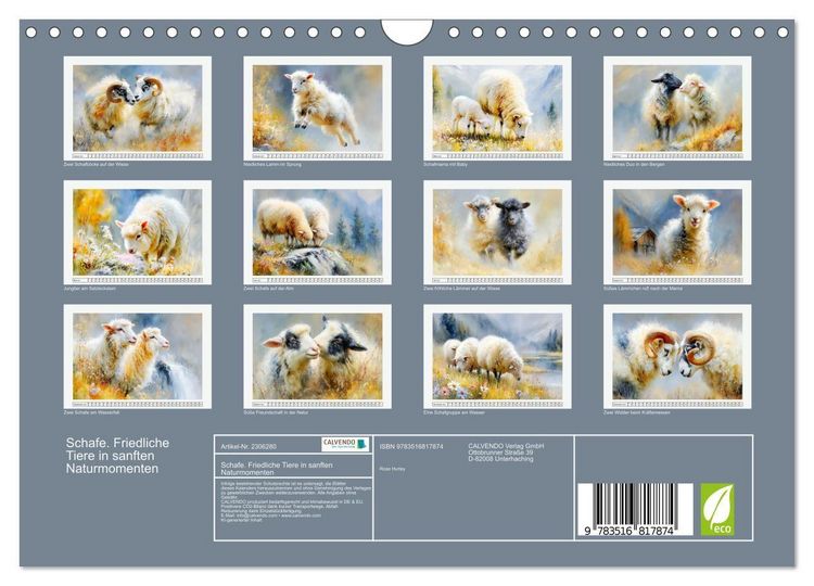 Produktbild: Schafe. Friedliche Tiere in sanften Naturmomenten (Wandkalender 2027 DIN A4 quer), CALVENDO Monatskalender