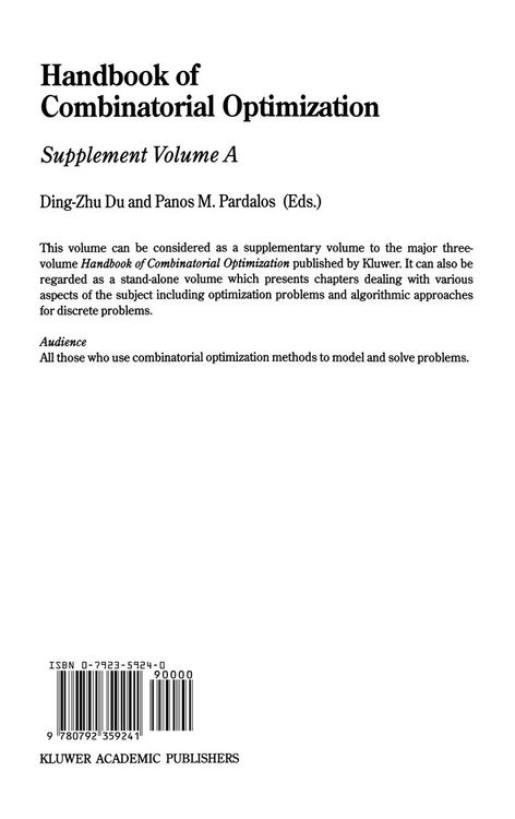 Produktbild: Handbook of Combinatorial Optimization