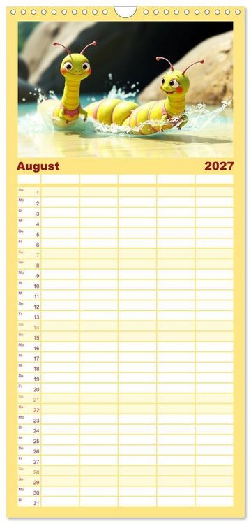 Produktbild: Familienplaner 2027 - Raupen-Rabatz - Ein Jahr voller Krabbelspa&szlig; mit 5 Spalten (Wandkalender, 21 x 45 cm) CALVENDO