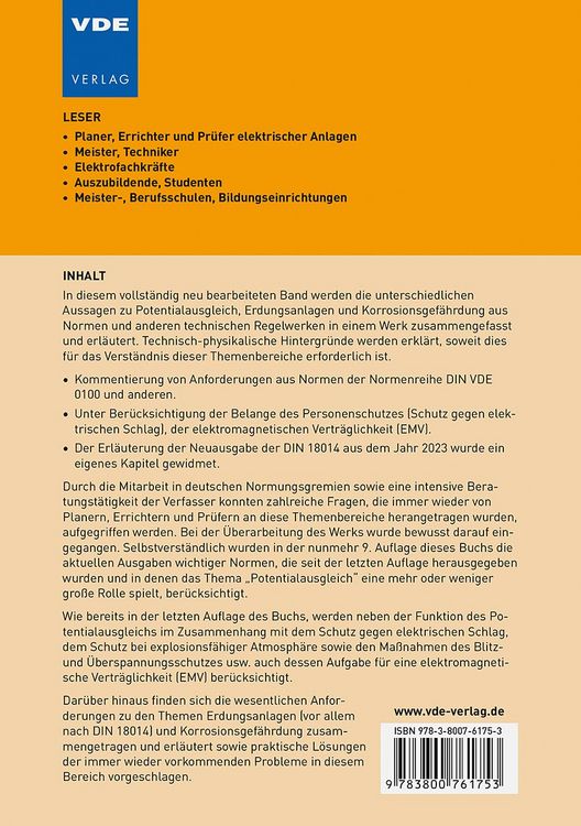 Produktbild: Potentialausgleich, Erdungsanlage, Korrosionsgef&auml;hrdung