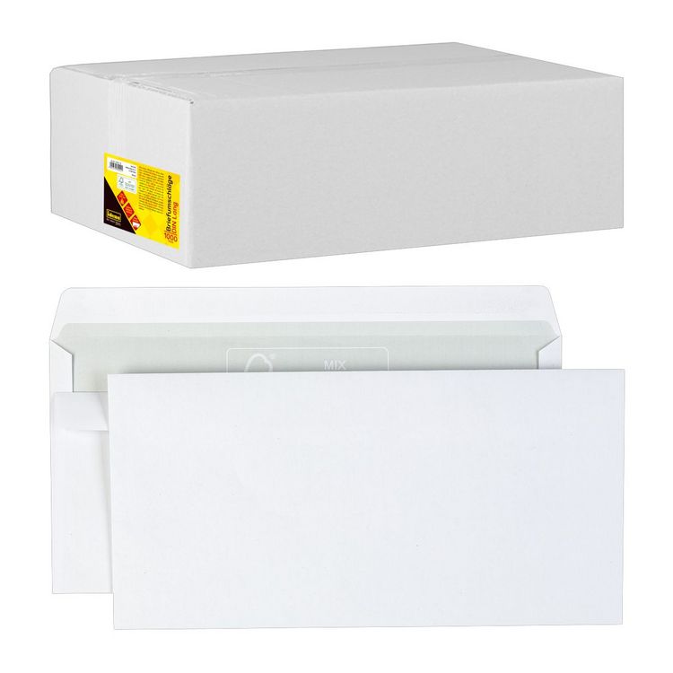 Produktbild: Idena Briefumschl&auml;ge 75g/m&sup2; selbstklebend ohne Fenster wei&szlig; DIN lang 1000 St&uuml;ck