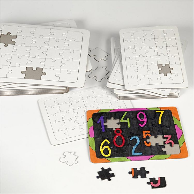 Produktbild: Creativ Company Puzzle, Gr&ouml;&szlig;e 21x30 cm, Wei&szlig;, 10 Stk