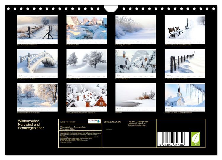 Produktbild: Winterzauber - Nordwind und Schneegest&ouml;ber (Wandkalender 2026 DIN A4 quer), CALVENDO Monatskalender