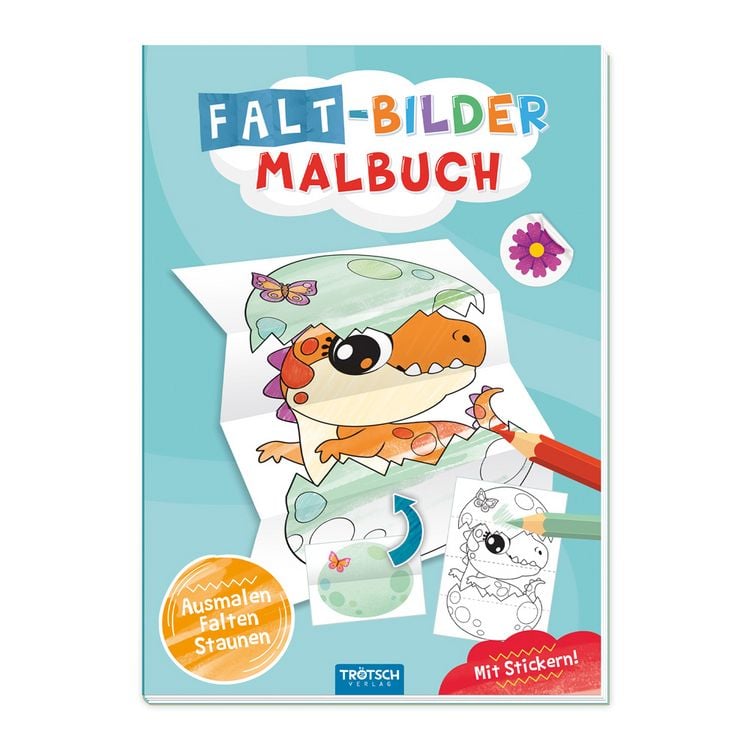 Produktbild: Tr&ouml;tsch Malbuch Faltbilder-Malbuch Dino