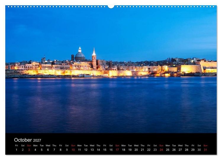 Produktbild: Malta. The sunny island full of charm. (High Quality Premium Wall Calendar 2027 DIN A2 landscape),CALVENDO 12 Month Wall Calendar