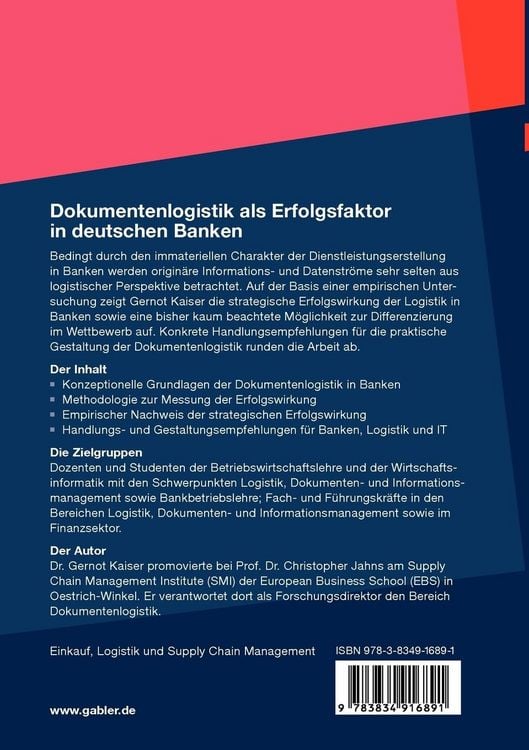 Produktbild: Dokumentenlogistik als Erfolgsfaktor in deutschen Banken