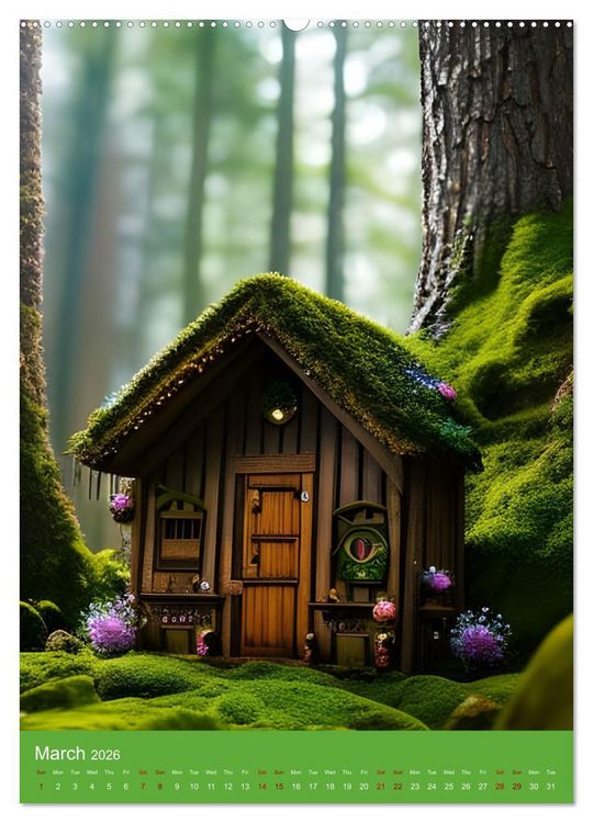 Produktbild: Tiny Fairy Havens (High Quality Premium Wall Calendar 2026 DIN A2 portrait),CALVENDO 12 Month Wall Calendar