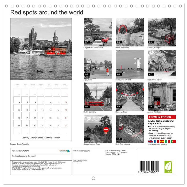 Produktbild: Red spots around the world (Wall Calendar 2027 12 &times; 12 Inch) CALVENDO 12 Month Wall Calendar