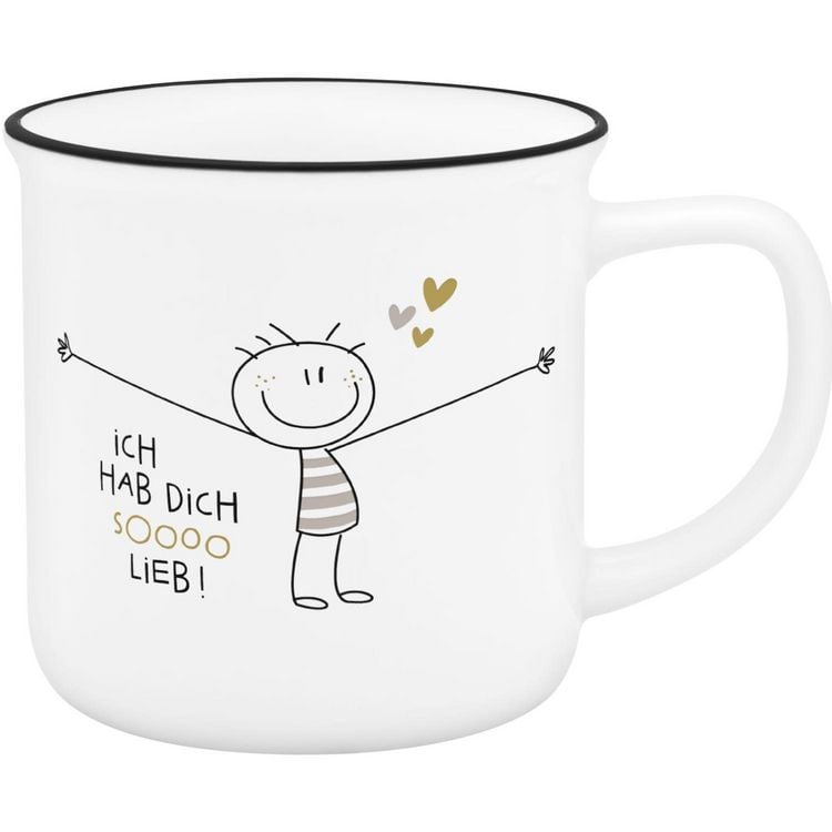 Produktbild: Becher in Emailleoptik "Hab dich sooo lieb"