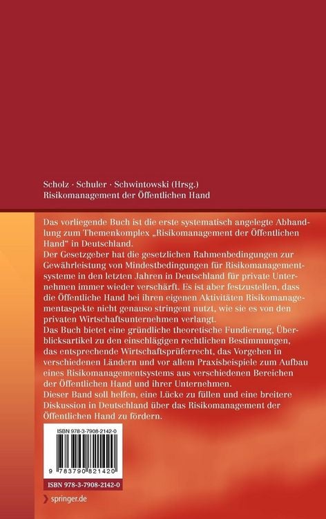 Produktbild: Risikomanagement der &Ouml;ffentlichen Hand