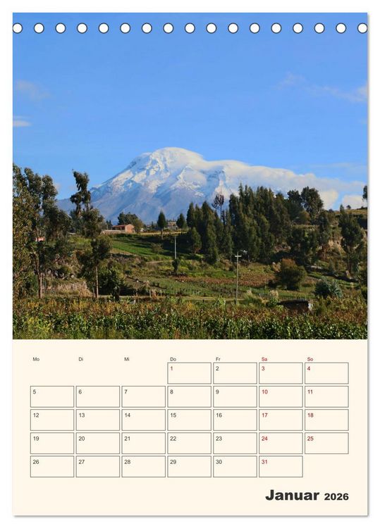 Produktbild: Ecuador - Terminplaner (Tischkalender 2026 DIN A5 hoch), CALVENDO Monatskalender