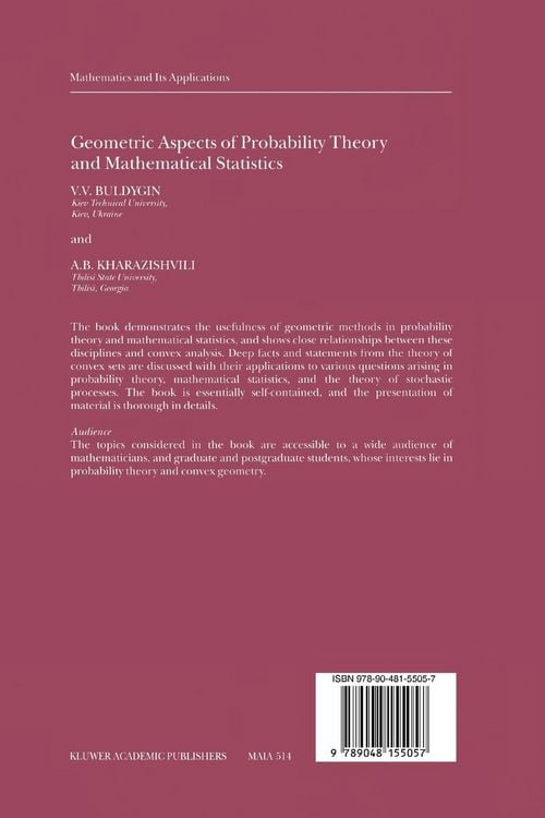 Produktbild: Geometric Aspects of Probability Theory and Mathematical Statistics