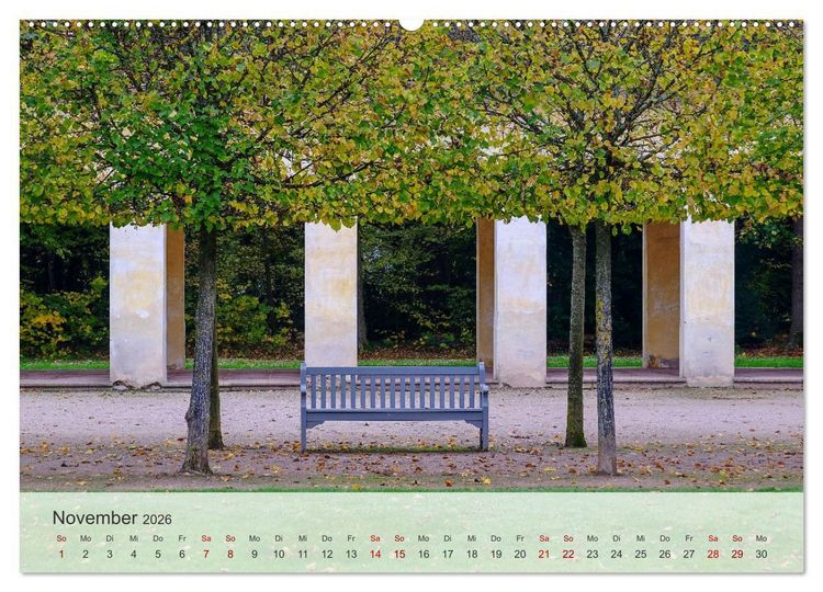Produktbild: Schloss Favorite &ndash; Ein Park im Wandel der Jahreszeiten (Wandkalender 2026 DIN A2 quer), CALVENDO Monatskalender