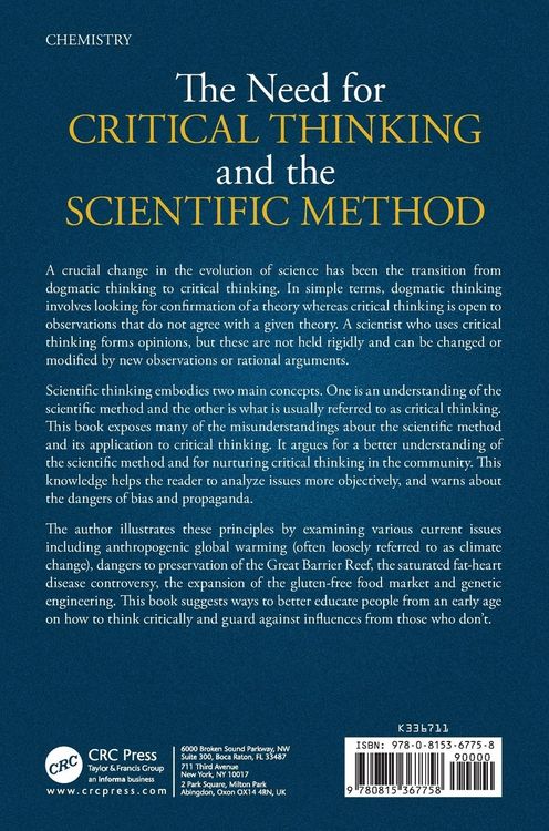 Produktbild: The Need for Critical Thinking and the Scientific Method
