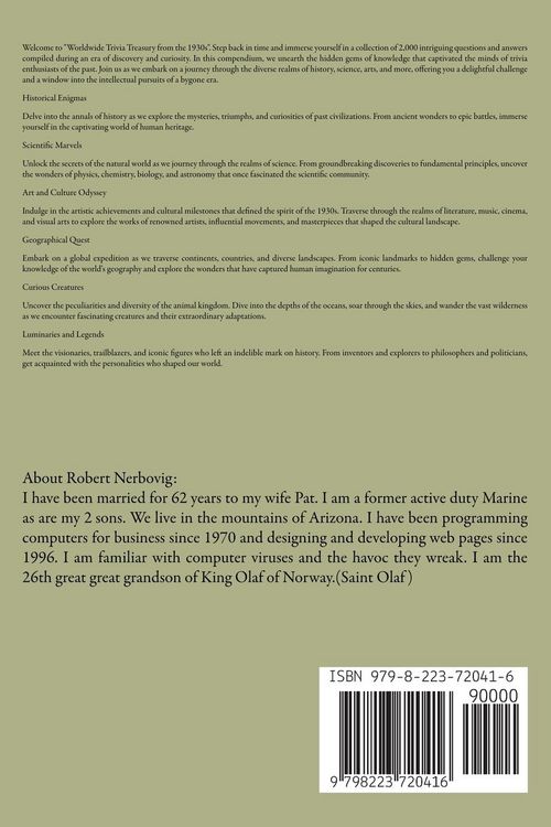 Produktbild: Vintage Trivia from the 1930s Including Military Trivia Book 1