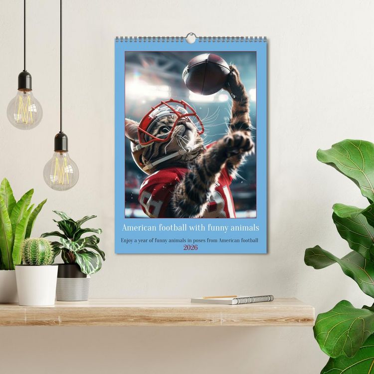 Produktbild: American football with funny animals (Wall Calendar 2026 DIN A3 portrait), CALVENDO 12 Month Wall Calendar