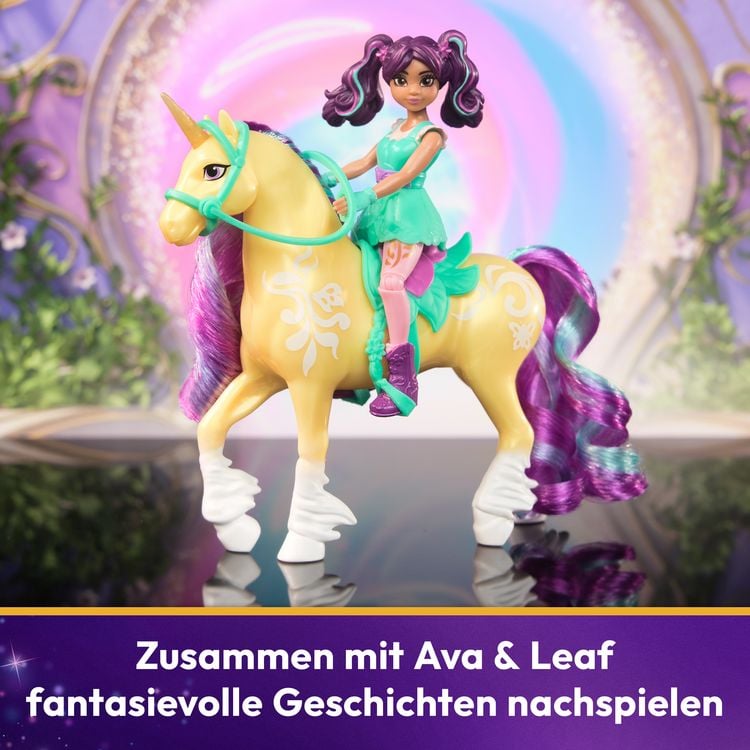 Produktbild: Unicorn Academy Ava und Einhorn Leaf Set - ca. 12 cm