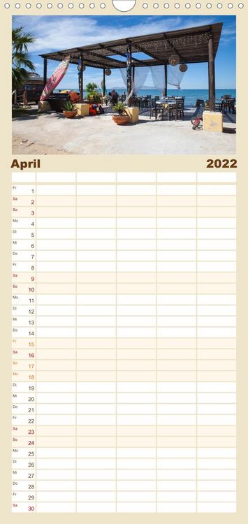 Produktbild: Augenblicke in Baja California Sur - Familienplaner hoch (Wandkalender 2022 , 21 cm x 45 cm, hoch)