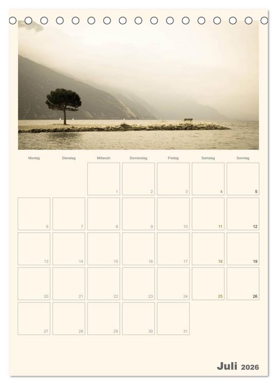 Produktbild: Der Gardasee im Norden 2026 (Tischkalender 2026 DIN A5 hoch), CALVENDO Monatskalender