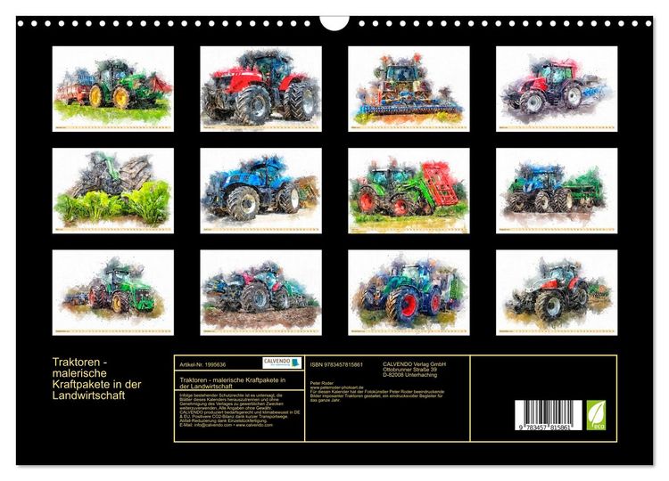 Produktbild: Traktoren - malerische Kraftpakete in der Landwirtschaft (Wandkalender 2026 DIN A3 quer), CALVENDO Monatskalender