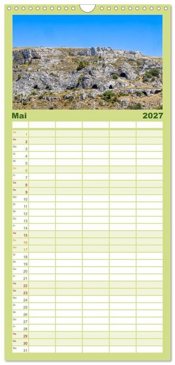 Produktbild: Familienplaner 2027 - Matera - Die Stadt der Sassi mit 5 Spalten (Wandkalender, 21 x 45 cm) CALVENDO