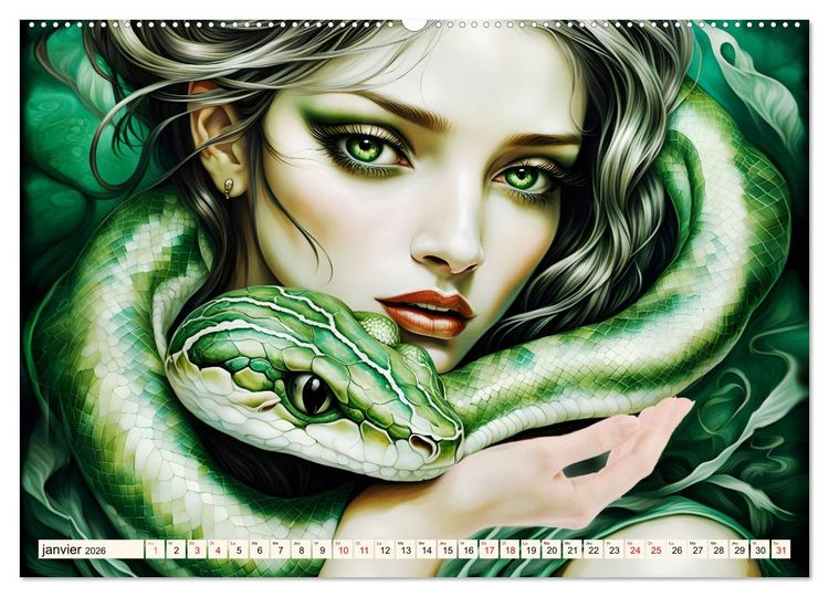 Produktbild: Adoratrice de serpents (Calendrier mural 2026 DIN A2 vertical), CALVENDO calendrier mensuel