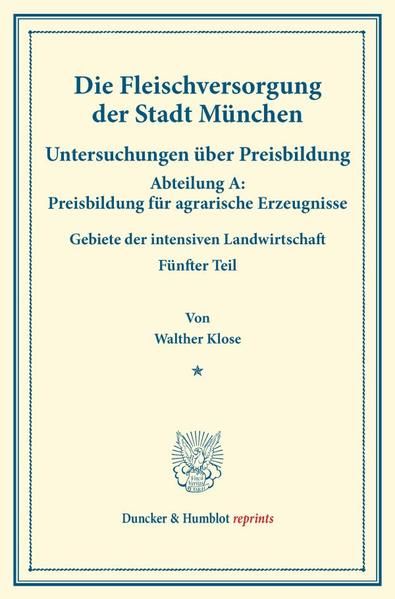 Produktbild: Die Fleischversorgung der Stadt M&uuml;nchen.