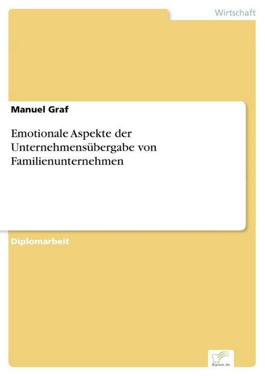 Produktbild: Emotionale Aspekte der Unternehmens&uuml;bergabe von Familienunternehmen