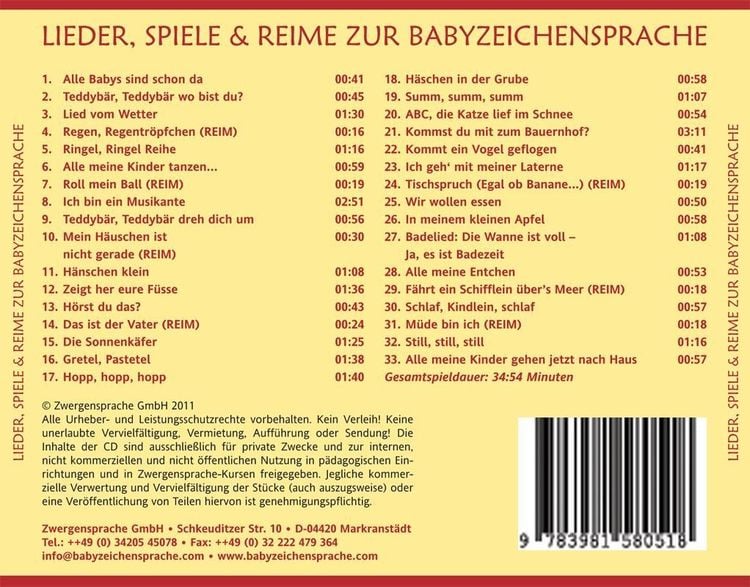 Produktbild: Lieder, Spiele & Reime zur Babyzeichensprache