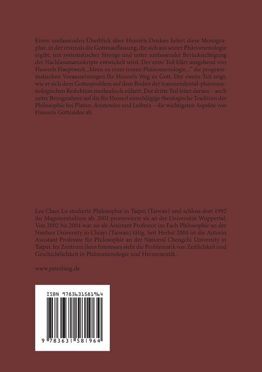 Produktbild: Die Gottesauffassung in Husserls Ph&auml;nomenologie