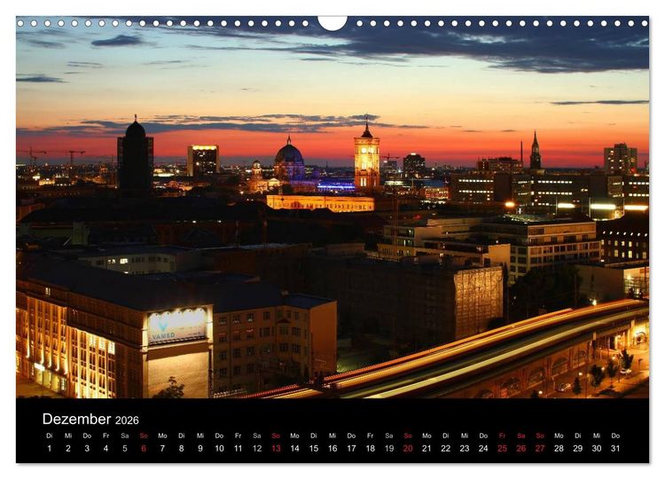 Produktbild: BERLIN ZUR BLAUEN STUNDE (Wandkalender 2026 DIN A3 quer), CALVENDO Monatskalender
