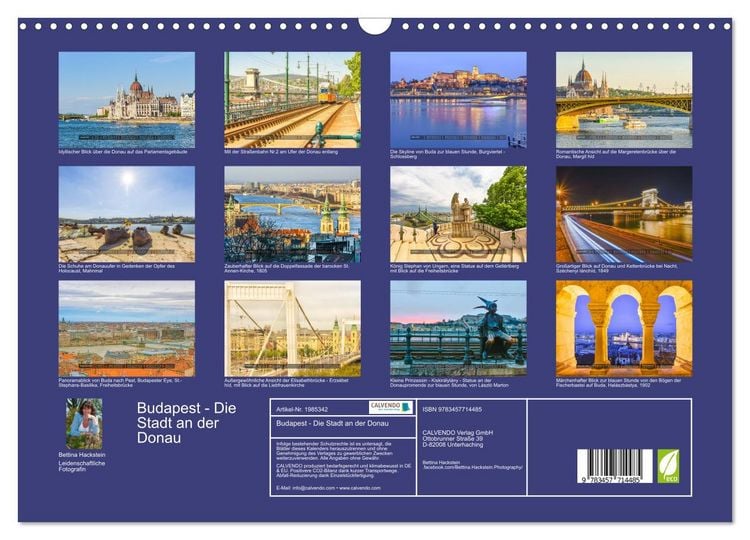 Produktbild: Budapest - Die Stadt an der Donau (Wandkalender 2026 DIN A3 quer), CALVENDO Monatskalender