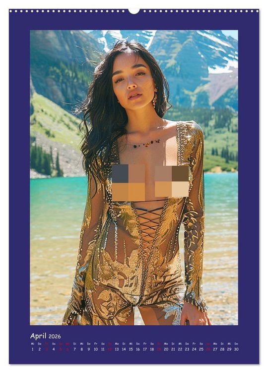 Produktbild: Sch&ouml;ne Dessous-Girls. Sinnliche Frauen am Wasser (hochwertiger Premium Wandkalender 2026 DIN A2 hoch), Kunstdruck in Hochglanz