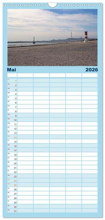 Produktbild: Familienplaner 2026 - Helgoland - idyllische Nordseeinsel mit 5 Spalten (Wandkalender, 21 x 45 cm) CALVENDO