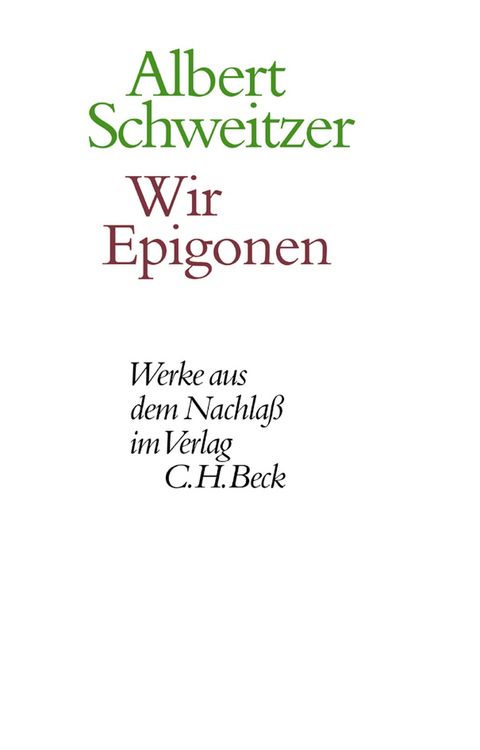 Produktbild: Wir Epigonen